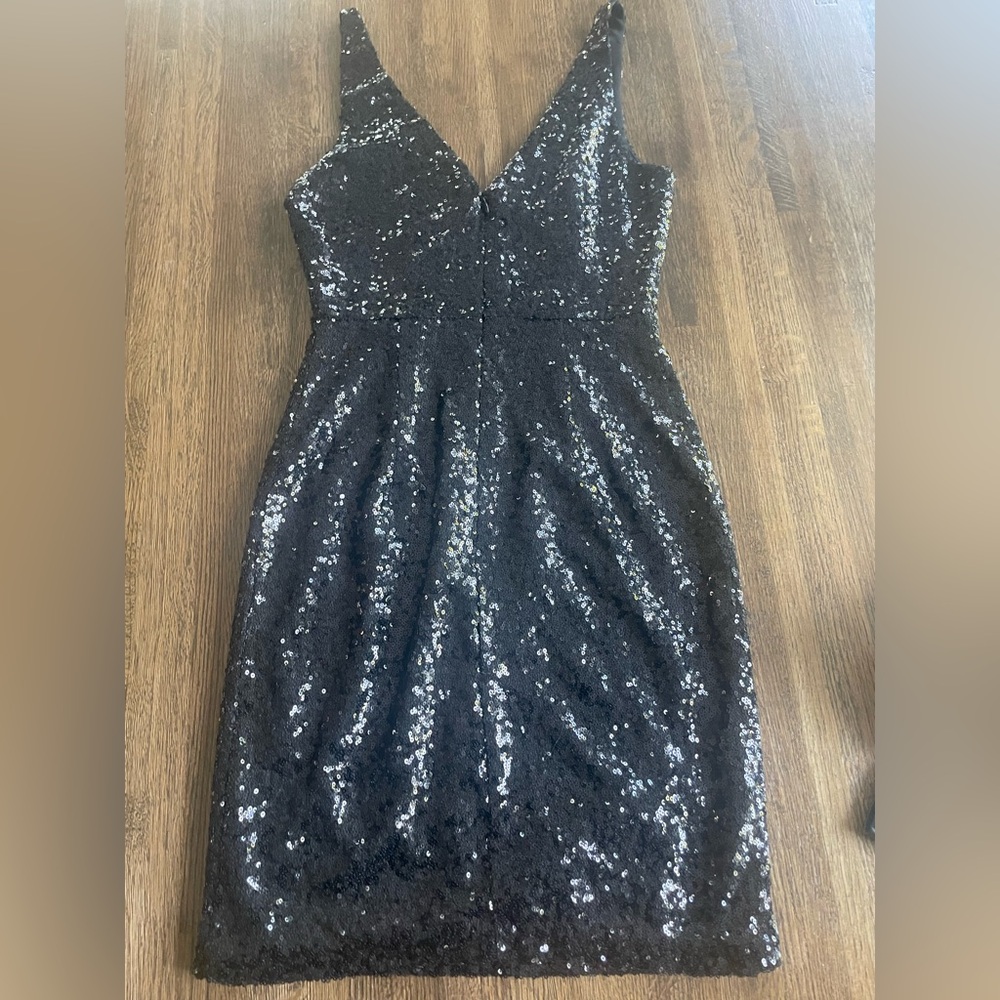 Lulus Black Sequin Sparkle Fancy Party Dress - Size 0